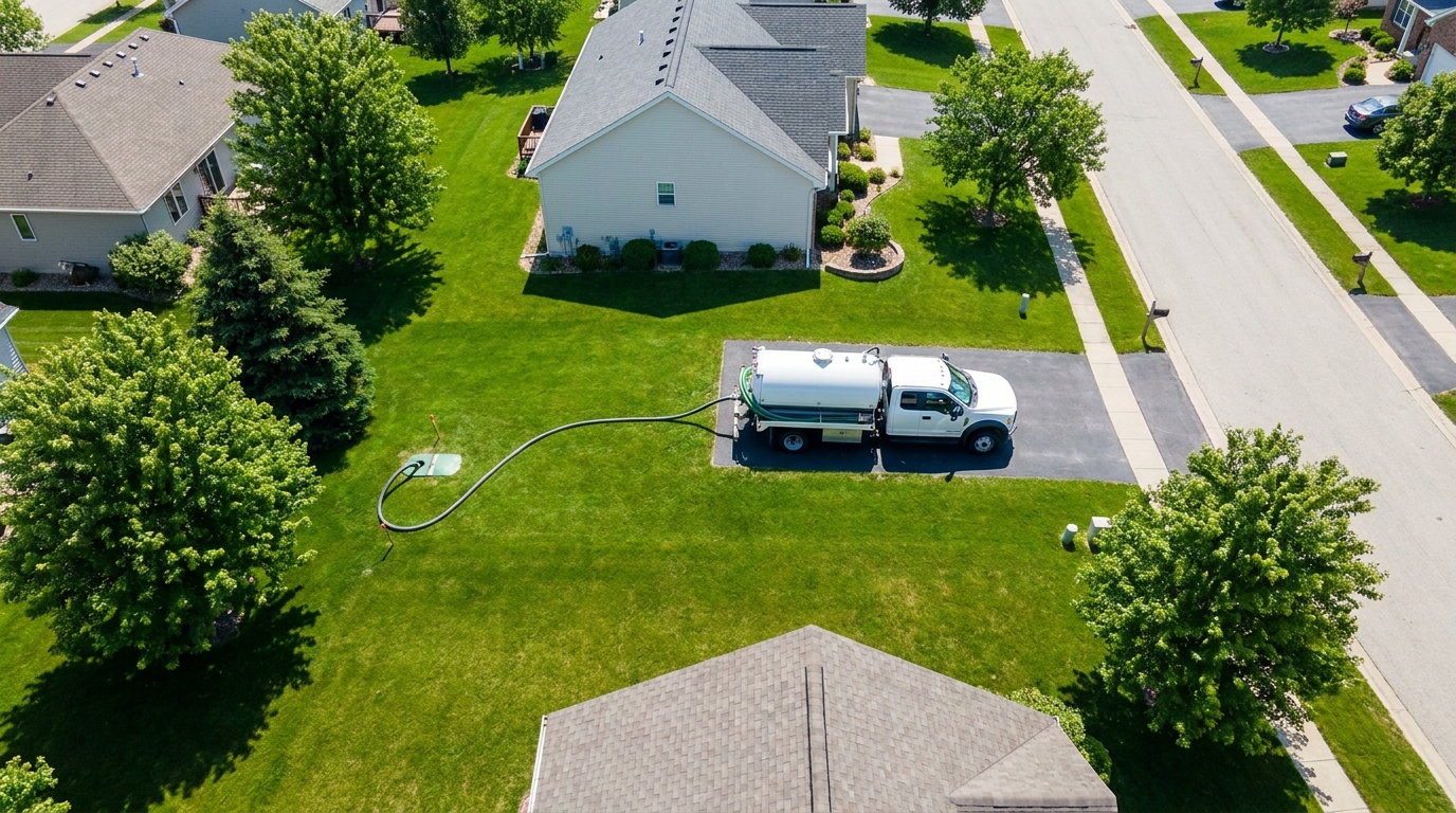 Septic service completed with yard fully restored in Concord